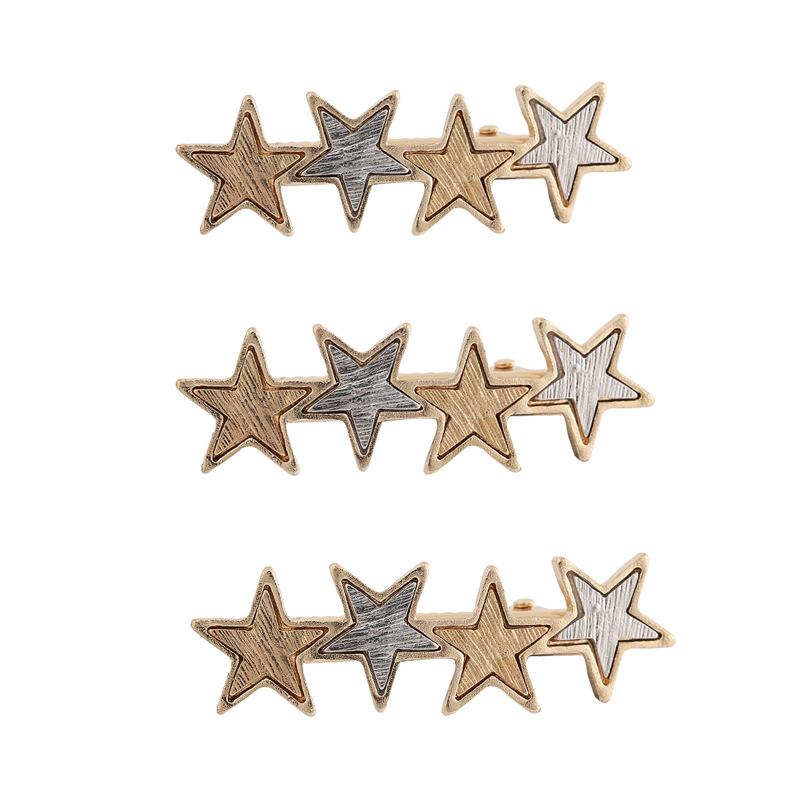 New Metal Five-pointed Star Duckbill Clip Bangs Clip Wholesale display picture 2