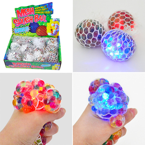 Cross-border sourcing: Creative, unique, and novelty stress-relief grape-shaped hand-pinched fidget balls—6.0-inch glowing colorful bead balls—factory direct sales
