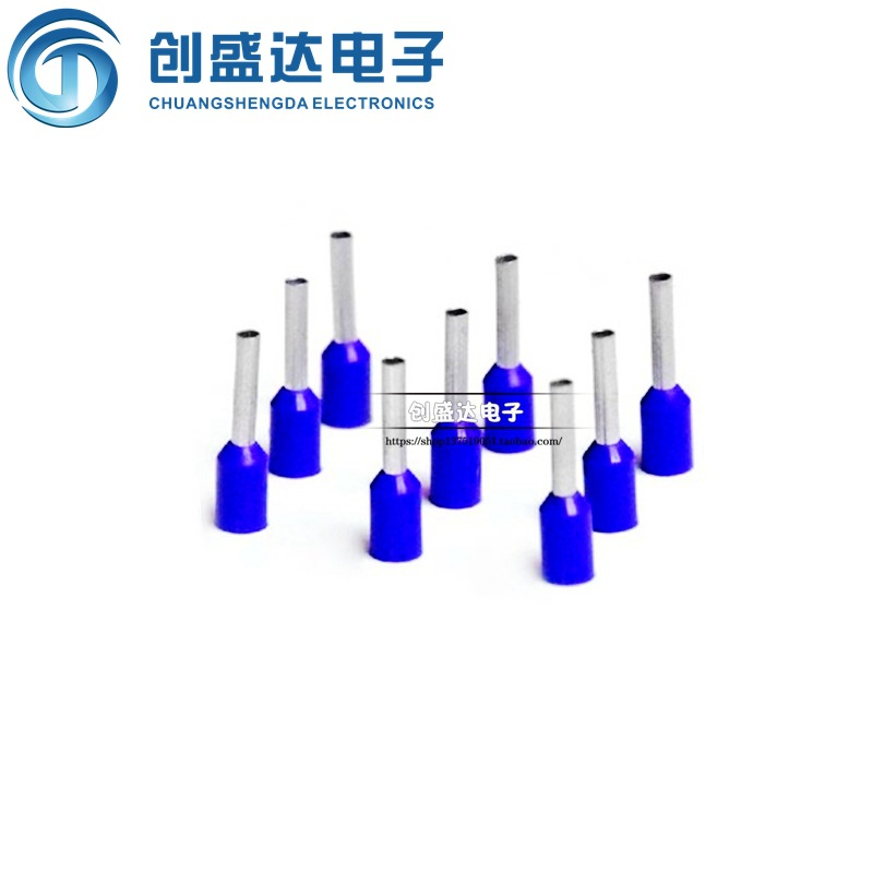 蓝色 E1008冷压接线端头 针型管型绝缘端子 铜鼻子接线端子1000只