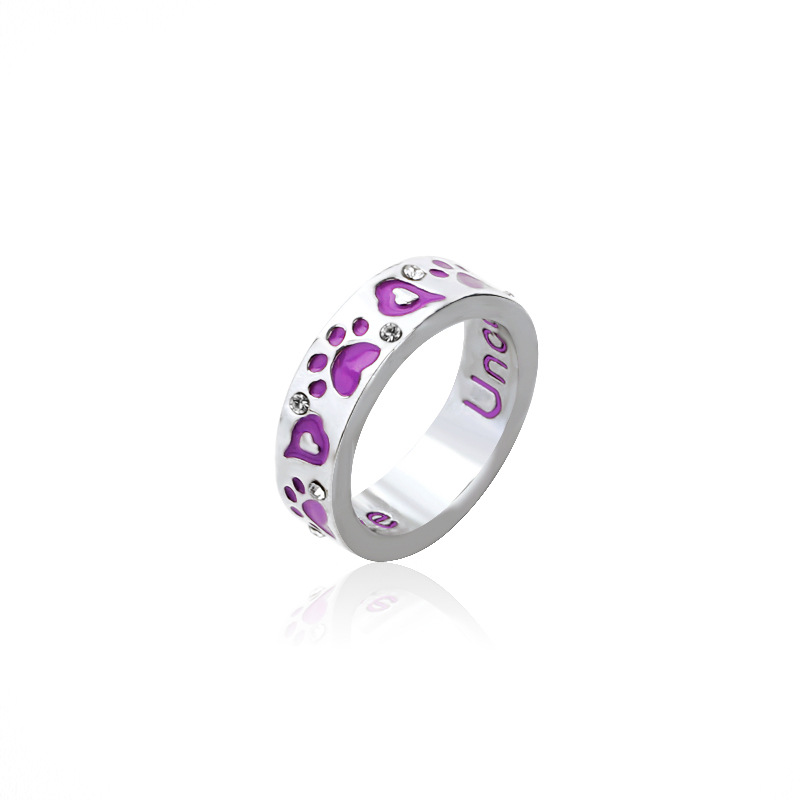 Dog Claw Ring Unconditional Love Fashion Letters Lettering Diamond Ring Accessories display picture 2