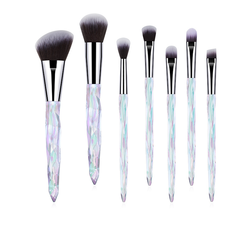 Trendy 5 Pcs 7 Pcs Transparent Acrylic Handle Pvc Bag Makeup Brush Set display picture 13