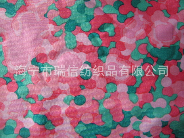 热销针织经纬编氨纶印花 转移数码丝网印花尼龙涤纶弹力布面料(图