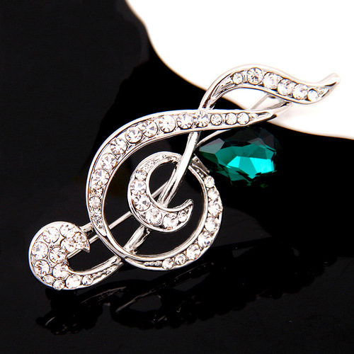 Elegant Women's High-End Brooch with Notes, Delicate Niche Design, Luxurious Chic Accessory for Sweaters, Coats, and Suits
