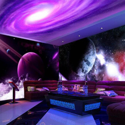 定制星空星球酒店大型无缝墙布壁纸壁布墙纸无纺布wallpaper壁画