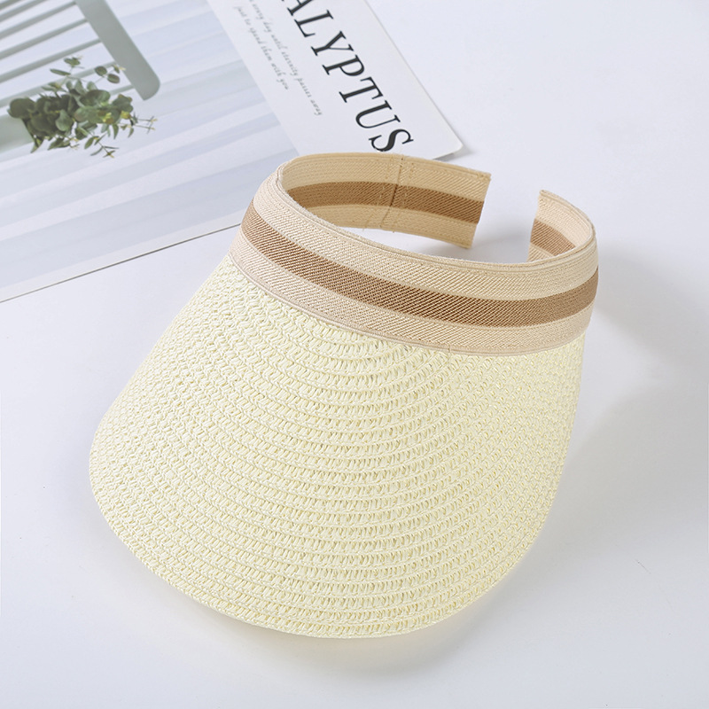 Children Unisex Lady Simple Style Solid Color Wide Eaves Straw Hat display picture 2