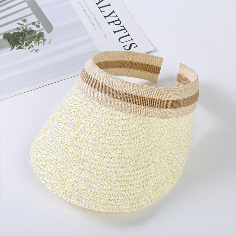 cotton and linen Material Solid Color Pattern Summer Season Children Unisex Lady Simple Style Solid Color Wide Eaves Straw Hat