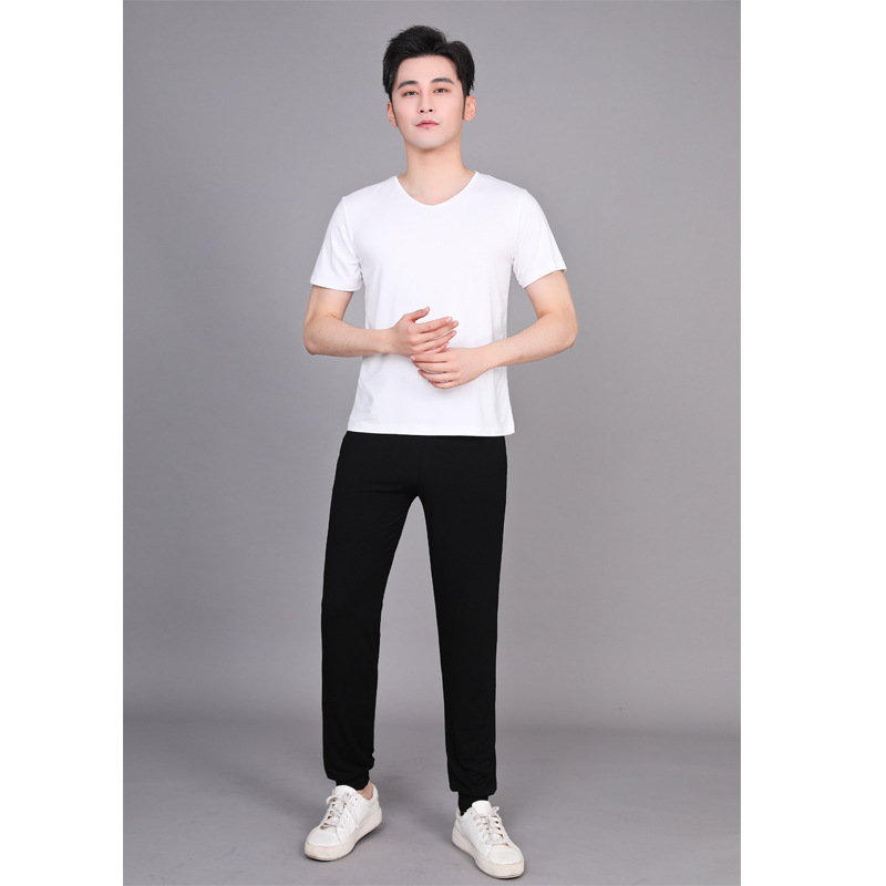 03 White short sleeve V-neck suit