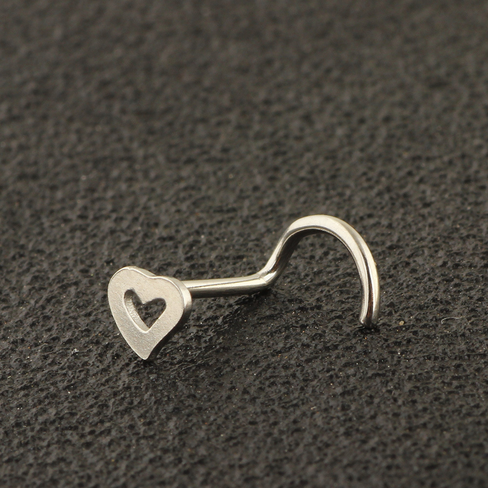 Fashion Heart Shape Metal Hollow Out Nose Studs display picture 7