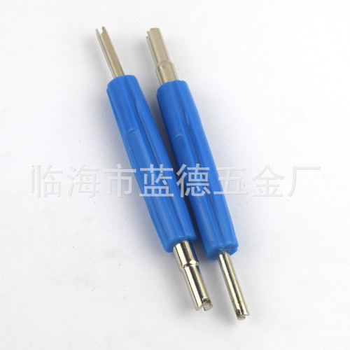 Double-headed valve core screwdriver, valve core and valve screwing tool, screwdriver, air conditioning valve core removal tool