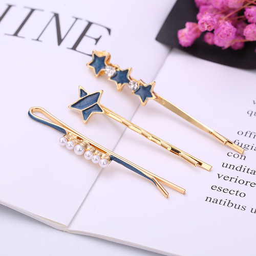 Korean version of the new style small round color matching one word clip set girls hair accessories side clip fashion headwear wholesale 