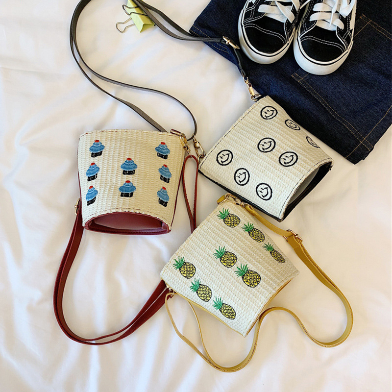 Bags for children 2019 summer new pattern Straw bag Versatile Sweet princess The single shoulder bag Mini Messenger Accessories coin purse