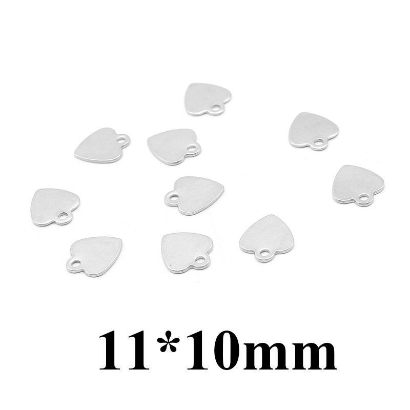 100 Pcs/package Simple Style Four Leaf Clover Heart Shape Dragonfly Stainless Steel Plating Pendant Jewelry Accessories display picture 5