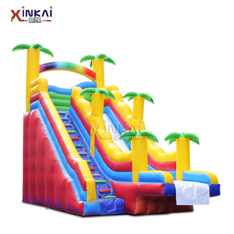 水上乐园充气滑梯蹦床 卡通热带雨林夏季冲凉泳池充气水滑梯