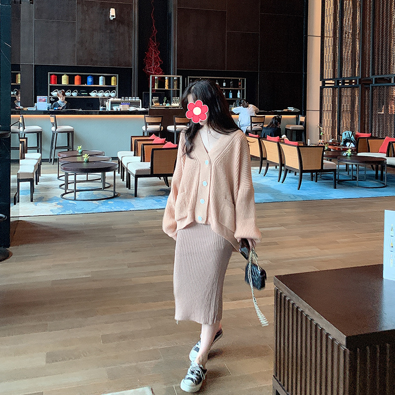 당신 | BU LINGLING 높은 원사 비율 모헤어 가디건 스웨터 루즈한 여성 재킷