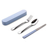 Spoon stainless steel for elementary school students, fork, chopsticks, street set, handheld tableware for traveling, 3 piece set