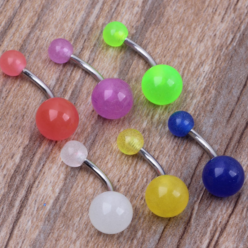 Acrylic Glow Ball Belly Button Ring Navel Jewelry detail image 9