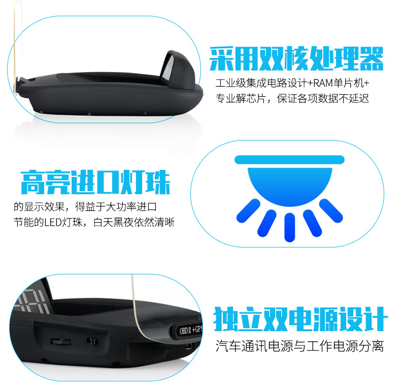 C800 Dual System Obd+Gps Fully Compatible with Hud Head-Up Display Universal Car Display for the Whole Car