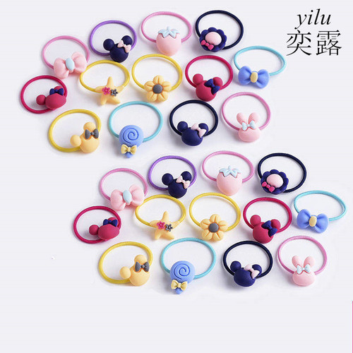 50 pieces of children's hair ties set, small rubber bands, cute hair ropes for little girls to tie their hair without hurting the hair rope box