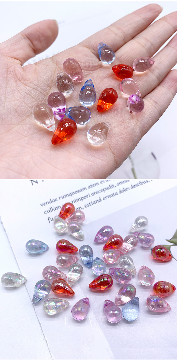Two diy DIY hair accessories, hairpins and headwear beads with a hanging hole, featuring the same colorful transparent water drop beads as the popular ones detail image 6
