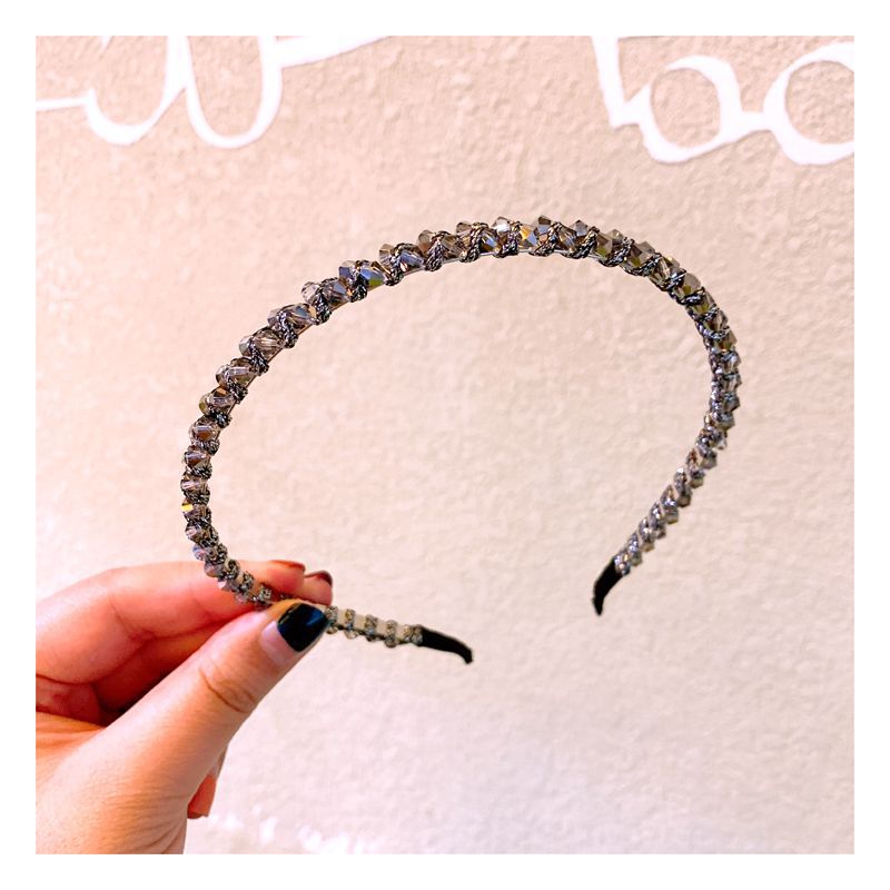 110g Weight Headwear Classification Festival Occasion Geometric Pattern Women'S Gender Retro Style Dark Blue, Pink, Purple, Green, Blue, Black Color Retro Rhinestone Crystal Fashion Headband 7