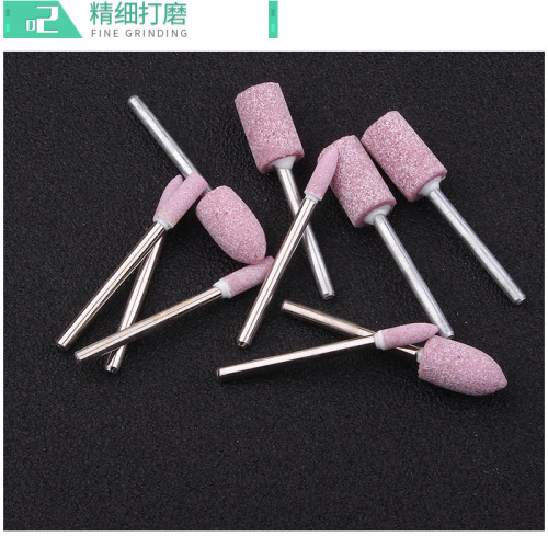 Red corundum grinding wheel grinding head metal grinding tool polishing small grinding head 3mm handle flint electric grinding head set