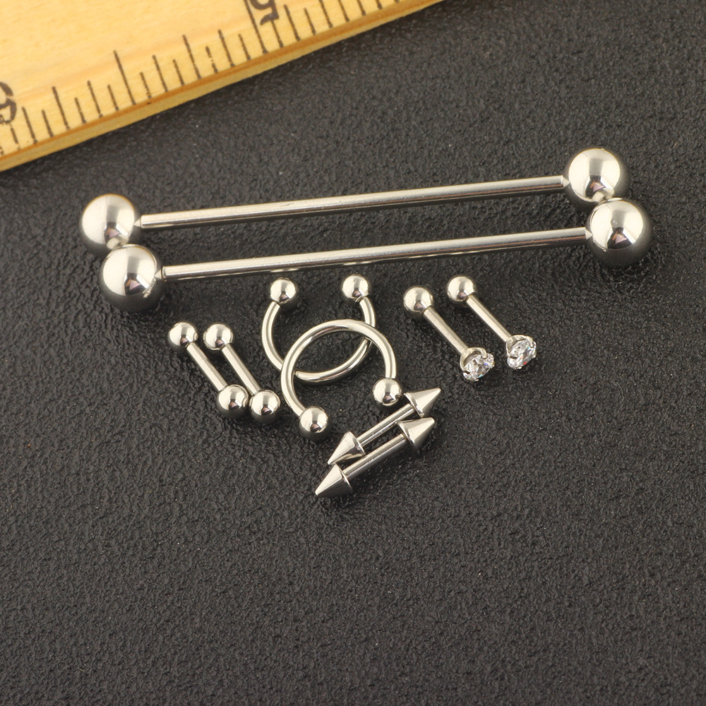 Pointed titanium steel lip stud product view