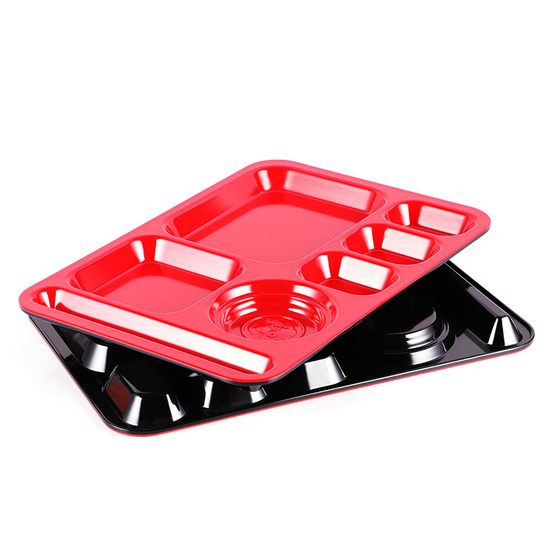 100% Melamine Tray Set 7 Compartments School Lunch Heavy Duty Quality Stackable Large Tray Resin Tray 100% Melamine Tray Set 7 Compartments School Lunch Heavy Duty Quality Stackable Large Tray Resin Tray
