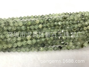 Natural black -haired grape stone diamond noodles Sanzhu grape stone big corner round beads diamond surface angle angle DIY jewelry