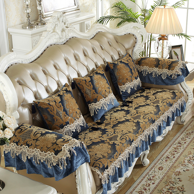 Four Seasons New HighEnd Jacquard American Sofa Cushion Fabric Non
