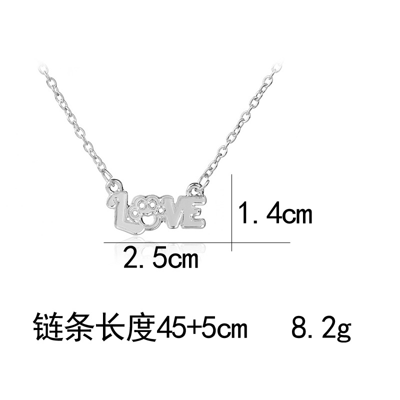 New  Fashion  Creative Letters Love Hollow Out Love Dog Claw Necklace Nihaojewelry Wholesale display picture 13