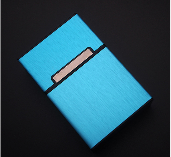 (Wholesale), men's creative matte plastic cigarette case, metallic color, Korean style, aluminum alloy, 20 pieces 9