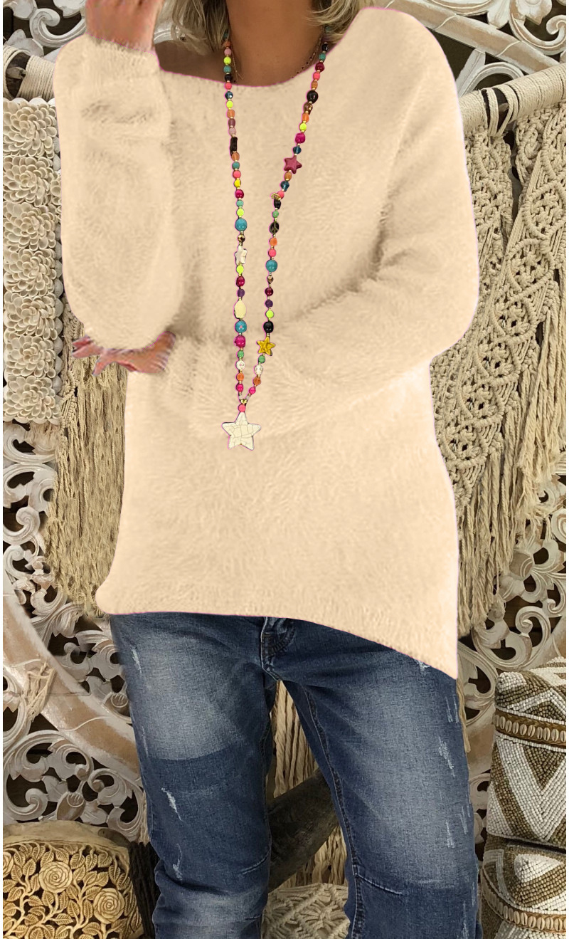 Damen Oversized Langarm Strickpullover Aus Baumwolle Für Herbst_voghion.com