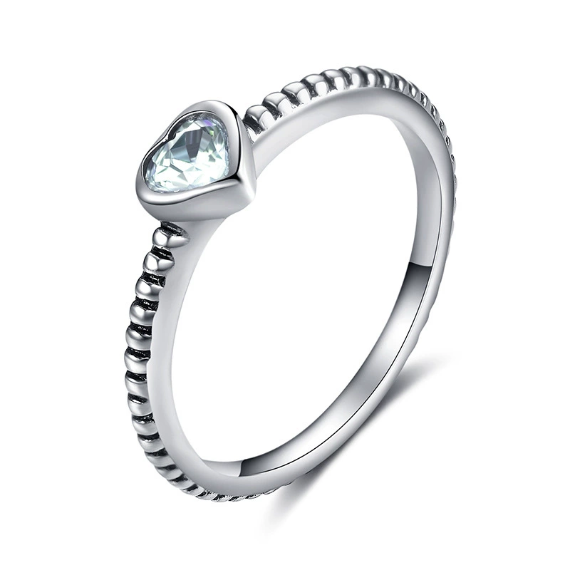 (Cross-border trading) модный аксессуар на День Святого Валентина сердце в форме, gemstone кольцо, подарок на день рождения, образец серебра 925
