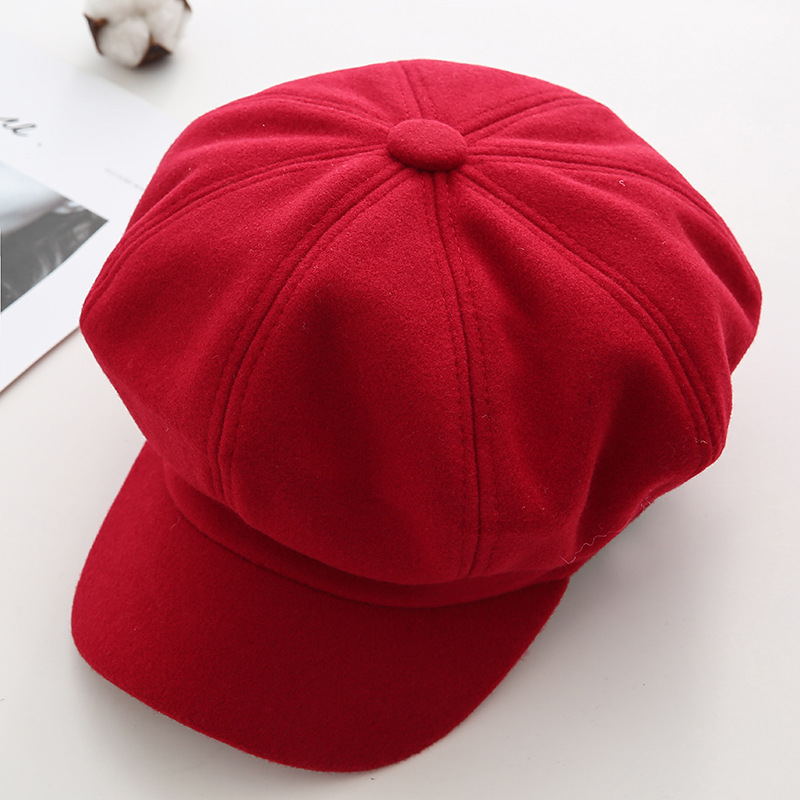 Women's Retro Solid Color Flat Eaves Beret Hat display picture 8
