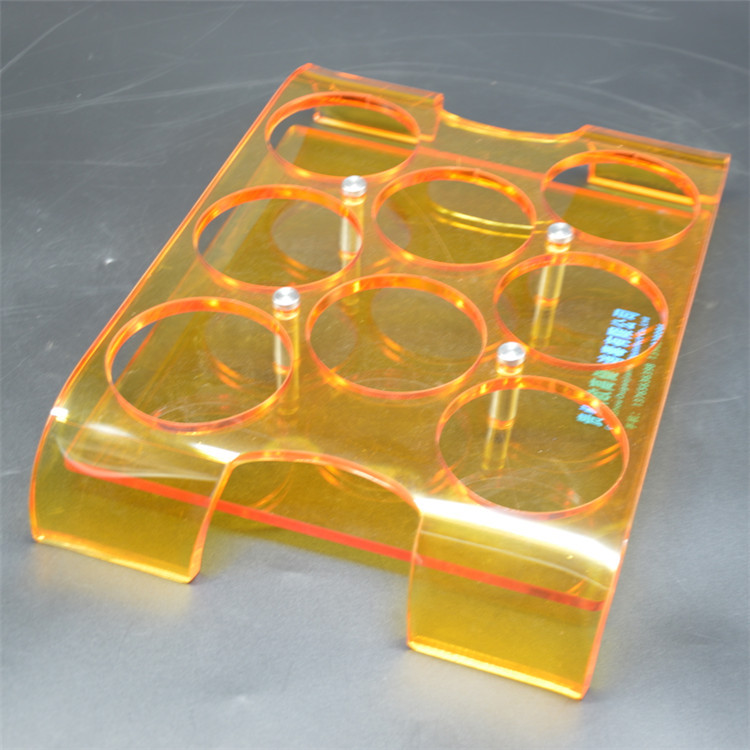 厂家制作亚克力12孔酒杯托盘 有机玻璃酒店酒杯托盘
