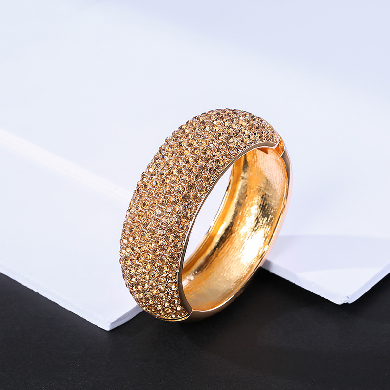 alloy wide-sided zircon bracelet