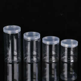 透明塑料干果瓶 厨房收纳塑料罐 广口圆柱透明瓶 密封茶叶透明罐