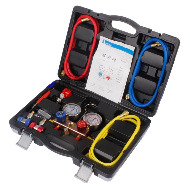 Coche refrigerante manómetro coche aire acondicionado reparación herramienta coche aire acondicionado fluoración herramienta aceite de silicona traje