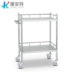 Stainless steel medication trolley, thickened trolley, surgical mobile storage rack, clinic instrument cart, nursing emergency cart