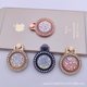 Jewel Pocket Watch with Diamond Pearl Mobile Phone Ring Buckle Bracket Universal Small Clock Lazy Stand Metal Drop-Resistant Bracket