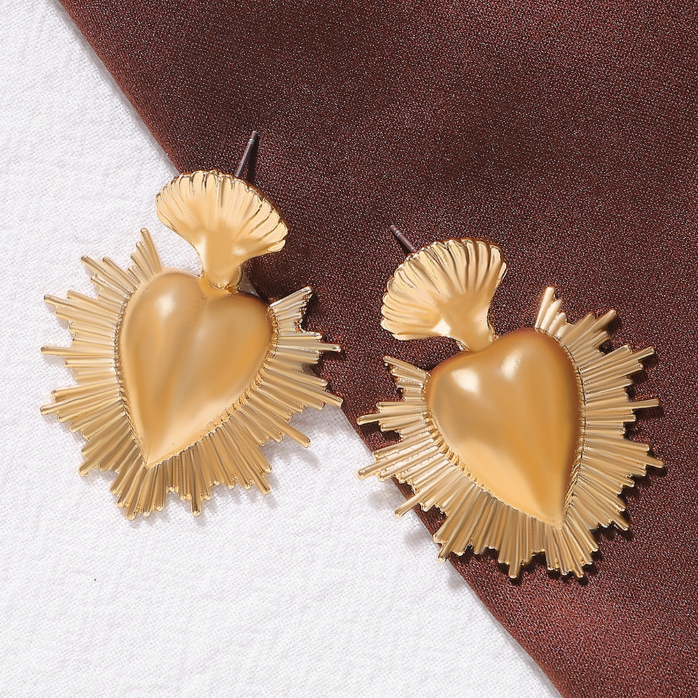 Alloy Heart Earrings Simple And Stylish display picture 8