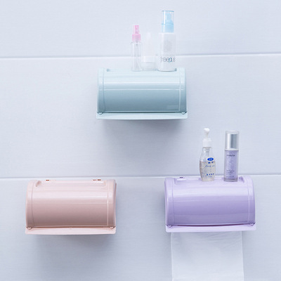 无痕纸巾盒卫生间防水溅纸巾盒架厕纸盒免打孔浴室卫生纸盒卷纸盒|ru