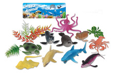 跨境仿真海洋动物模型玩具 鲨鱼海豚鳄鱼模型 儿童认知模型