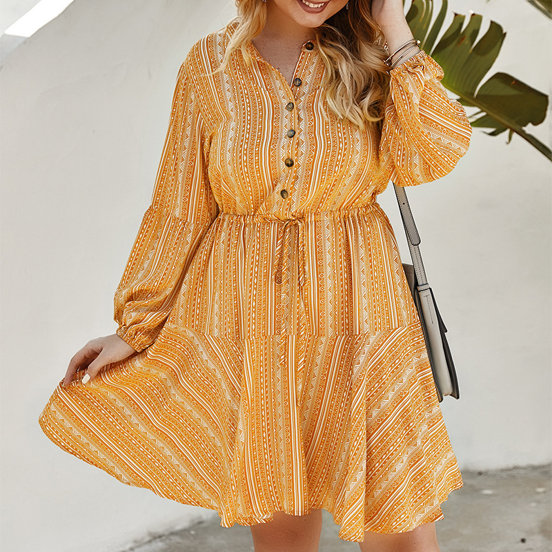 spring long-sleeved dress  NSQH7904