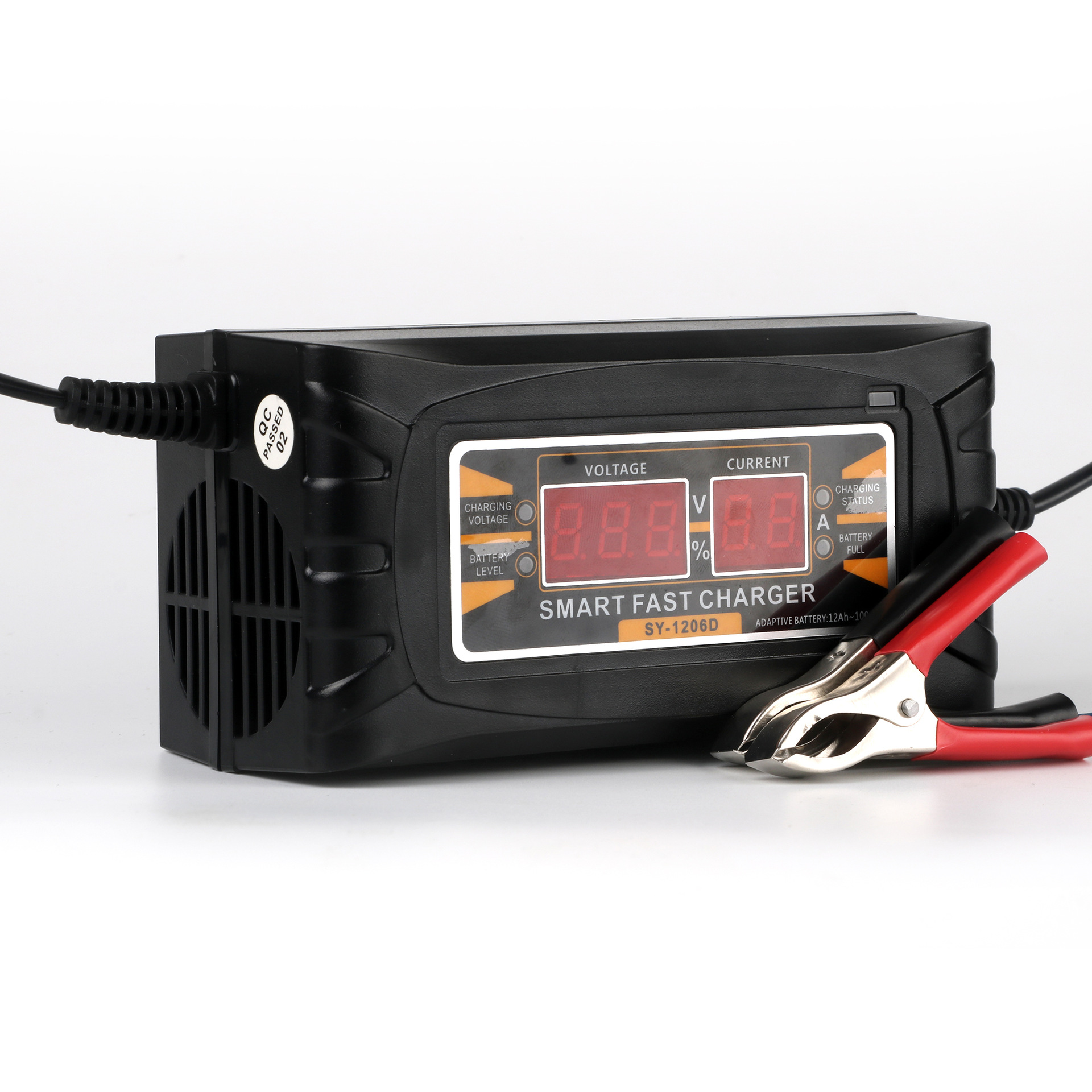 卡迪普 12V6A汽车电动车铅酸蓄干电池电瓶充电器智能快速带显示