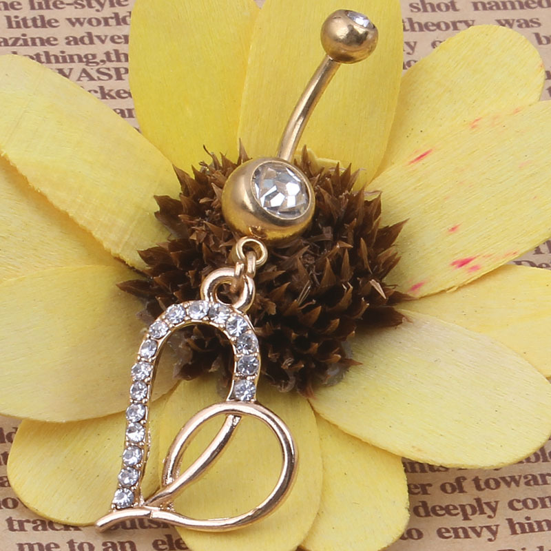 Heart-Shaped Belly Button Ring Navel Jewelry Stainless Steel Navel Ring for Women detail image 8