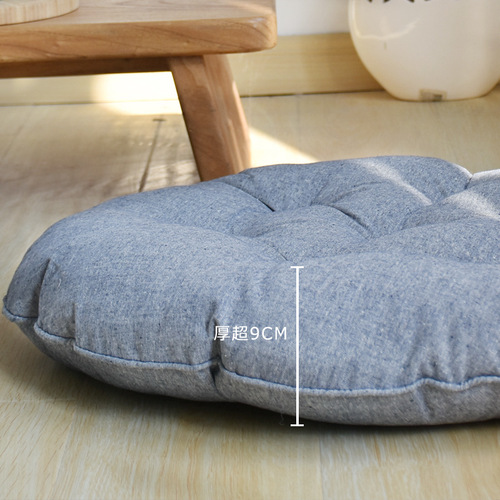 Japanese cotton and linen artistic fresh futon sofa cushion back tatami bay window solid color beautiful butt cushion meditation meditation