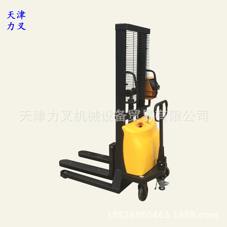供应称重式电动叉车液压升降铲车 半自动升高机 电子秤装缷搬运车