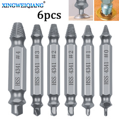 High-Speed Steel Extractor Set of 6 (Model #0, #1, #2x2, #3, #4) Dual-Head Screw Slip Removal Tool Wholesale Factory Price