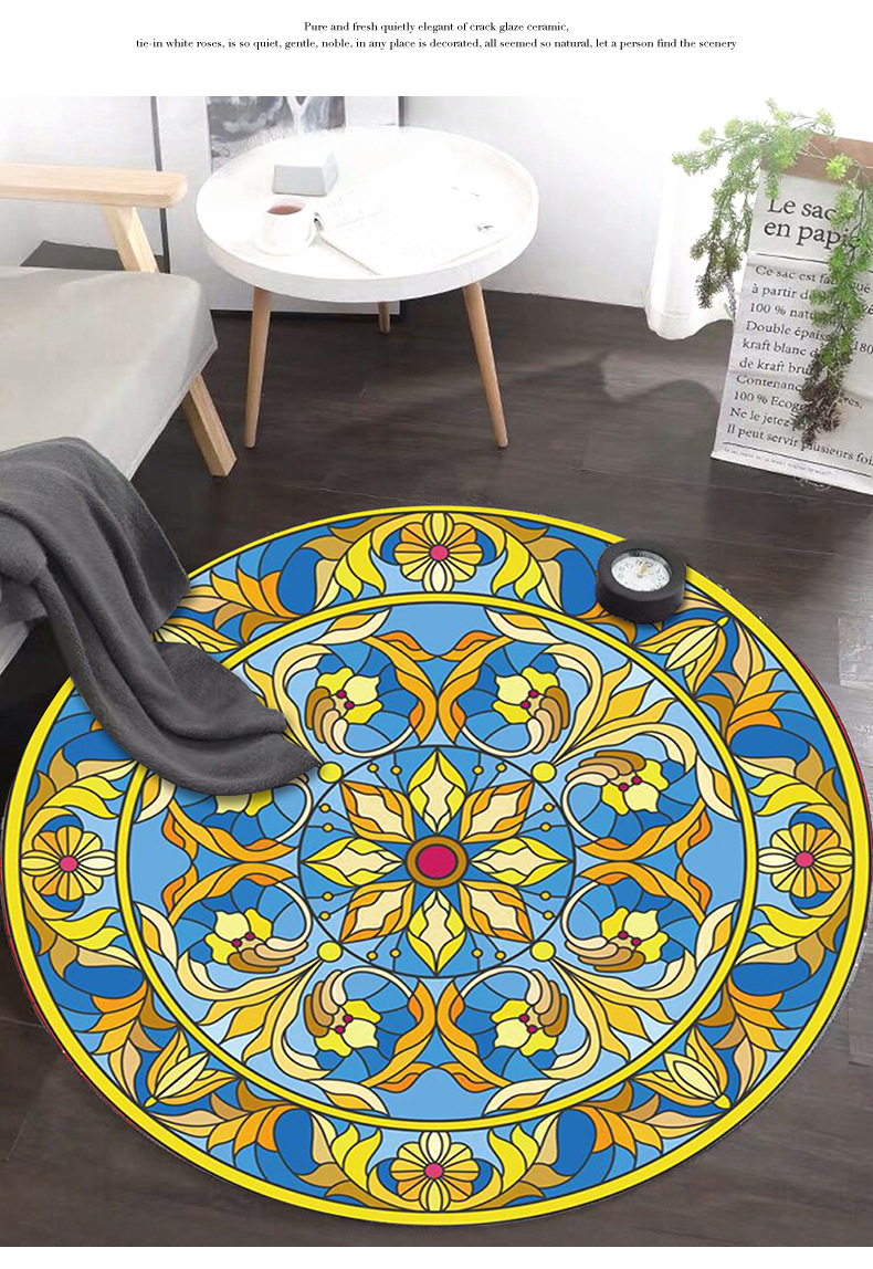 3d印花地毯,圆型毯,床边毯,电脑椅垫